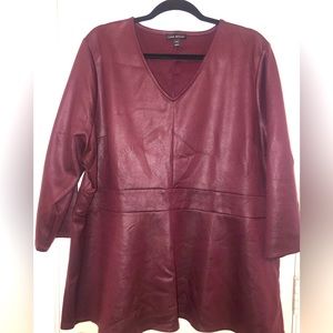 Lane Bryant•22/24•3/4 length sleeve•A-Line cut from under bust•Burgundy top